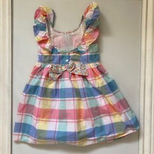 🧡3/15 Tommy Bahama Pastel Plaid Ruffle Dress Girls Size 5
